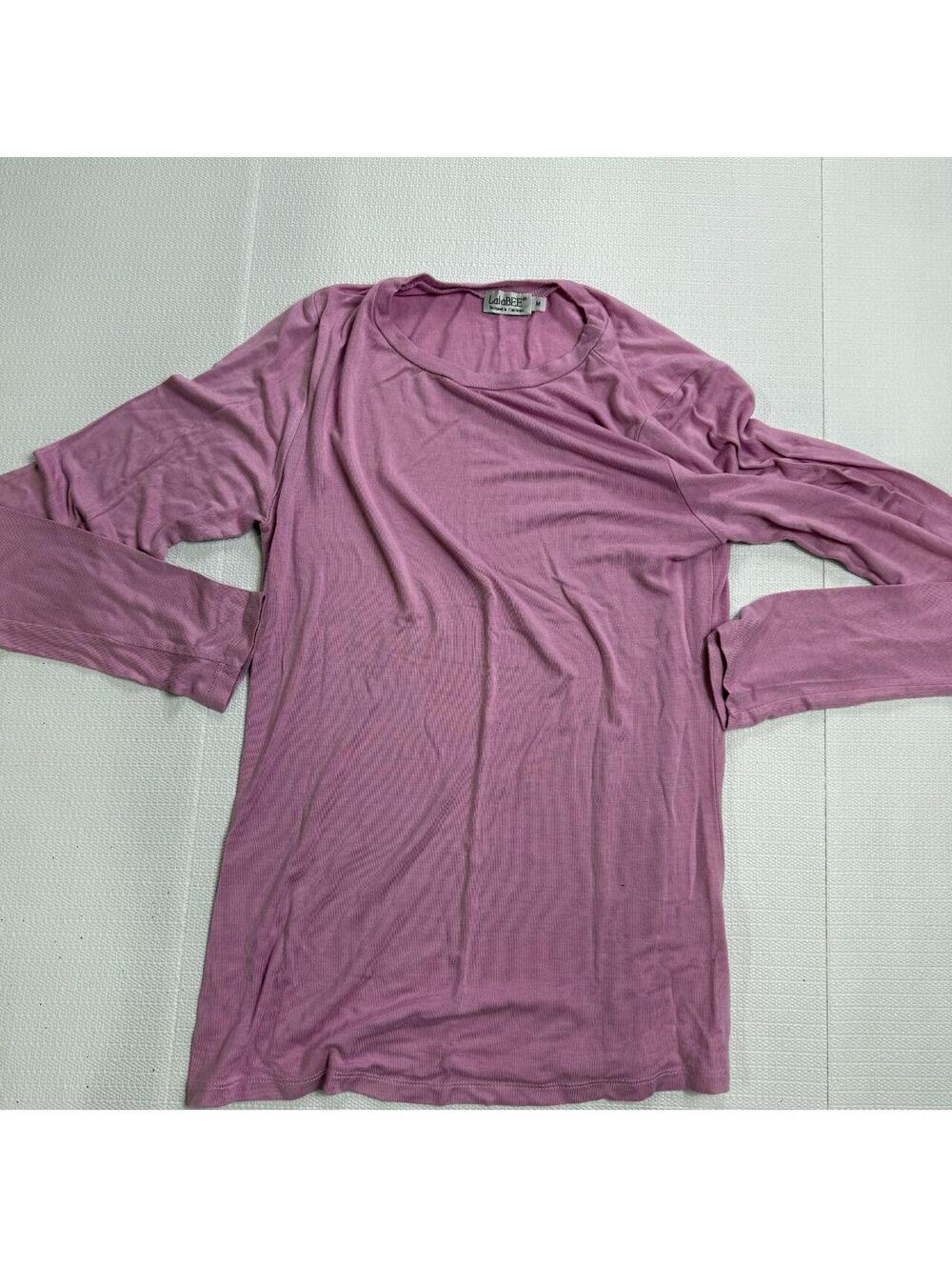 LalaBEE Dusty Pink Long Sleeve Scoop Neck Top - M